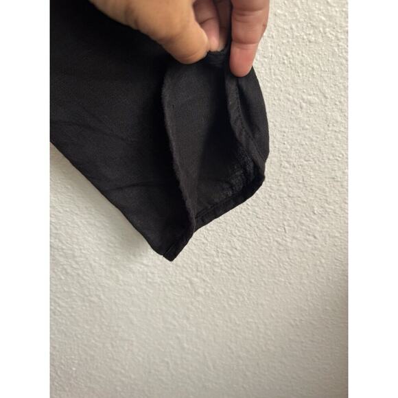 Caslon Tulip Hem Straight Leg Linen Pants - Black Size Small - Picture 2 of 9